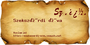 Szekszárdi Éva névjegykártya