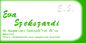 eva szekszardi business card